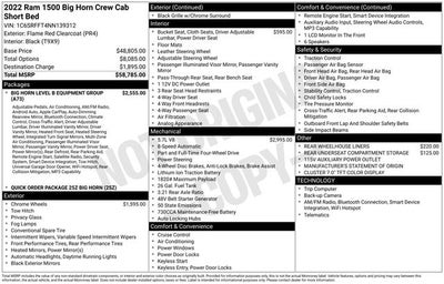 2022 RAM 1500 Big Horn Crew Cab 4x4 5'7' Box