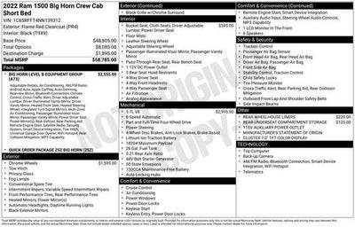 2022 RAM 1500 Big Horn Crew Cab 4x4 5'7' Box