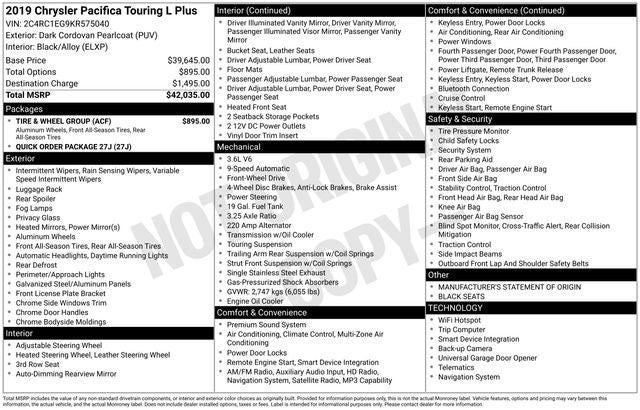 2019 Chrysler Pacifica Touring L Plus