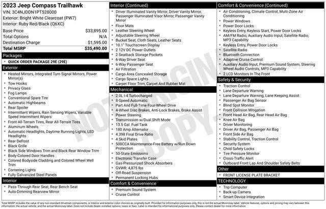 2023 Jeep Compass Trailhawk 4x4