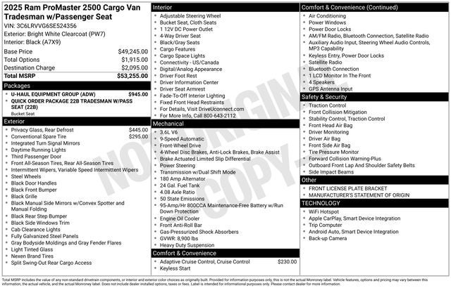 2025 RAM ProMaster 2500 Base