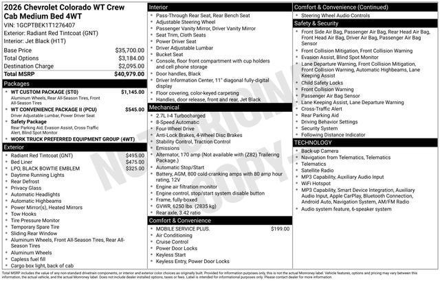 2026 Chevrolet Colorado WT