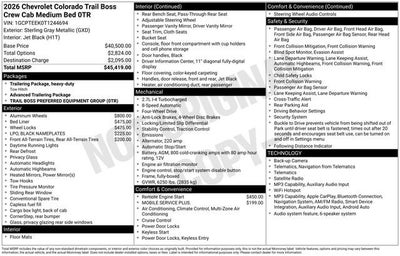 2026 Chevrolet Colorado Trail Boss