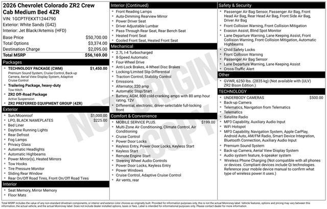 2026 Chevrolet Colorado ZR2